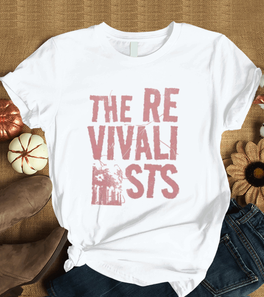 The Revivalists Bold Block Text With Building Outline T-Shirt