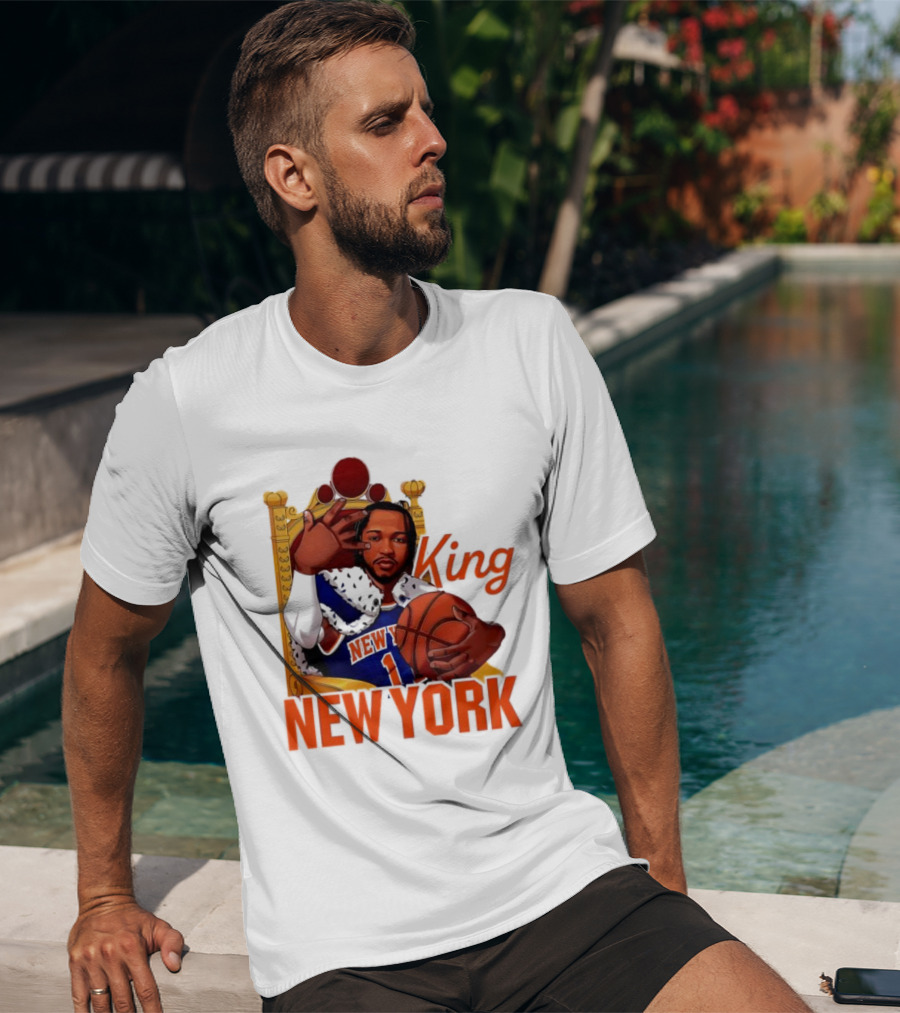 Jalen Brunson King New York Knicks Basketball Throne T-Shirt