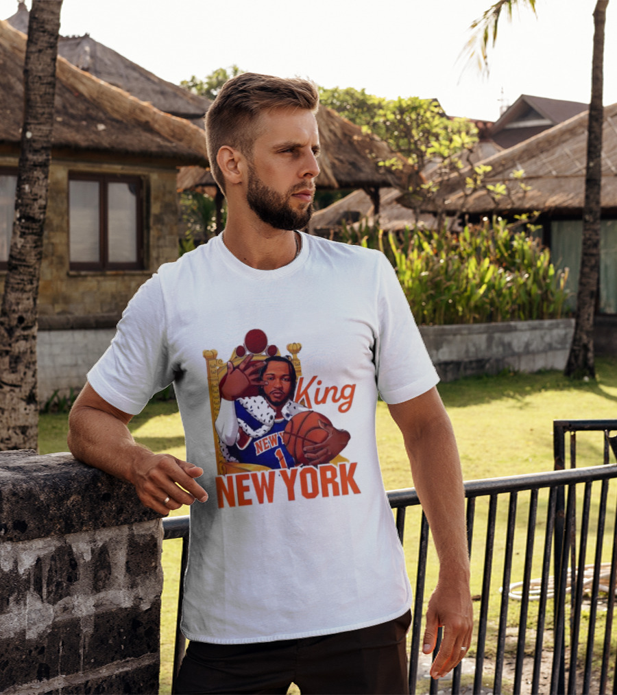 Jalen Brunson King New York Knicks Basketball Throne T-Shirt