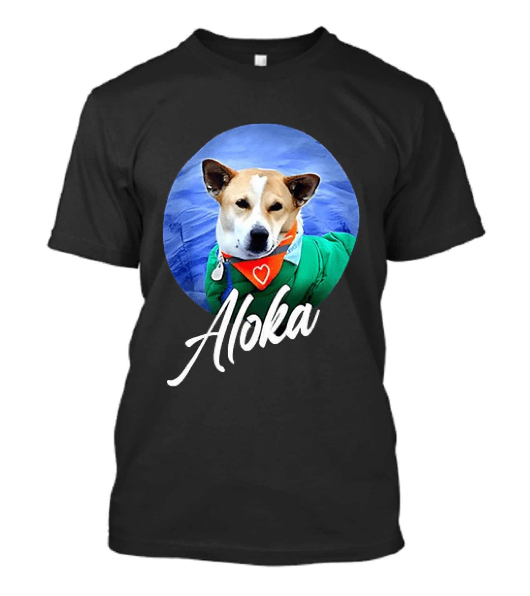 Aloka Dog Walk Heart Bandana Peaceful Canine T-Shirt