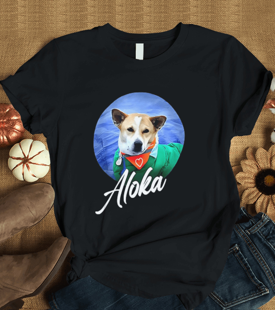 Aloka Dog Walk Heart Bandana Peaceful Canine T-Shirt