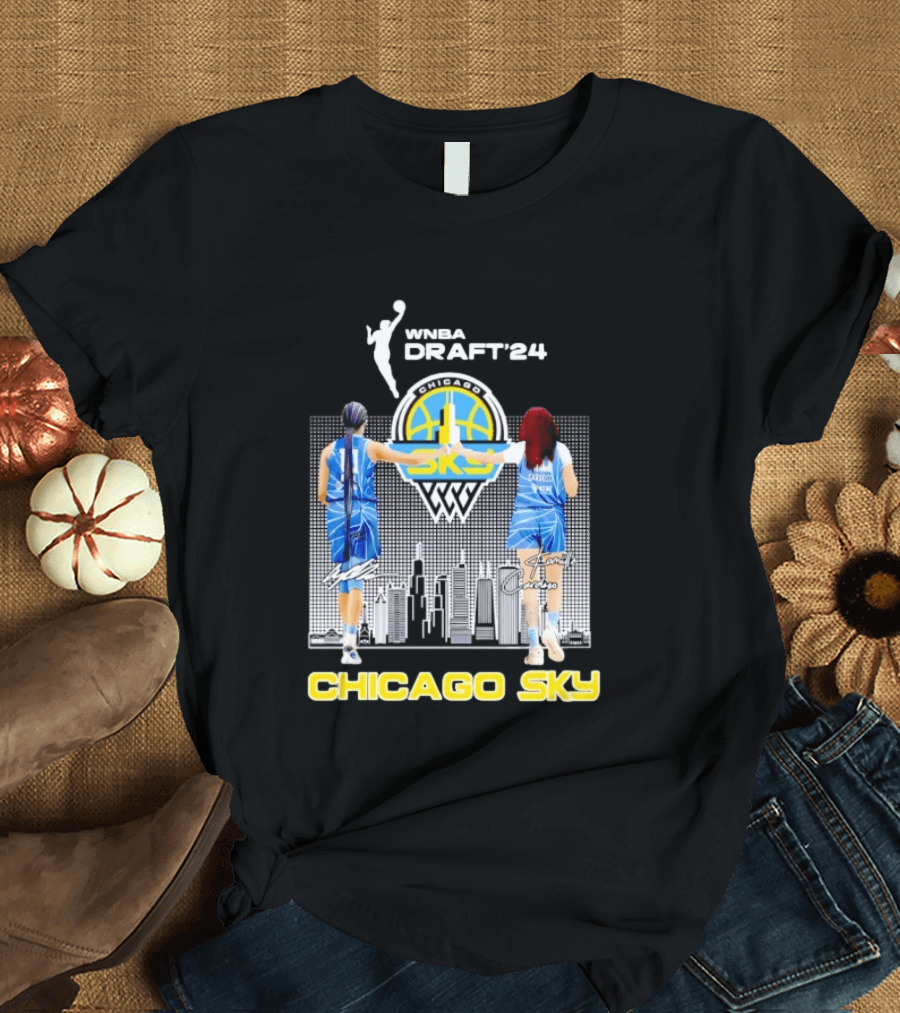 WNBA Draft 2024 Angel Reese Kamilla Cardoso Chicago Sky Team T-Shirt
