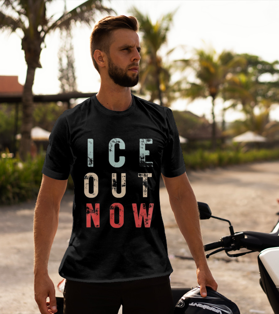 ICE Out Now Distressed T-Shirt