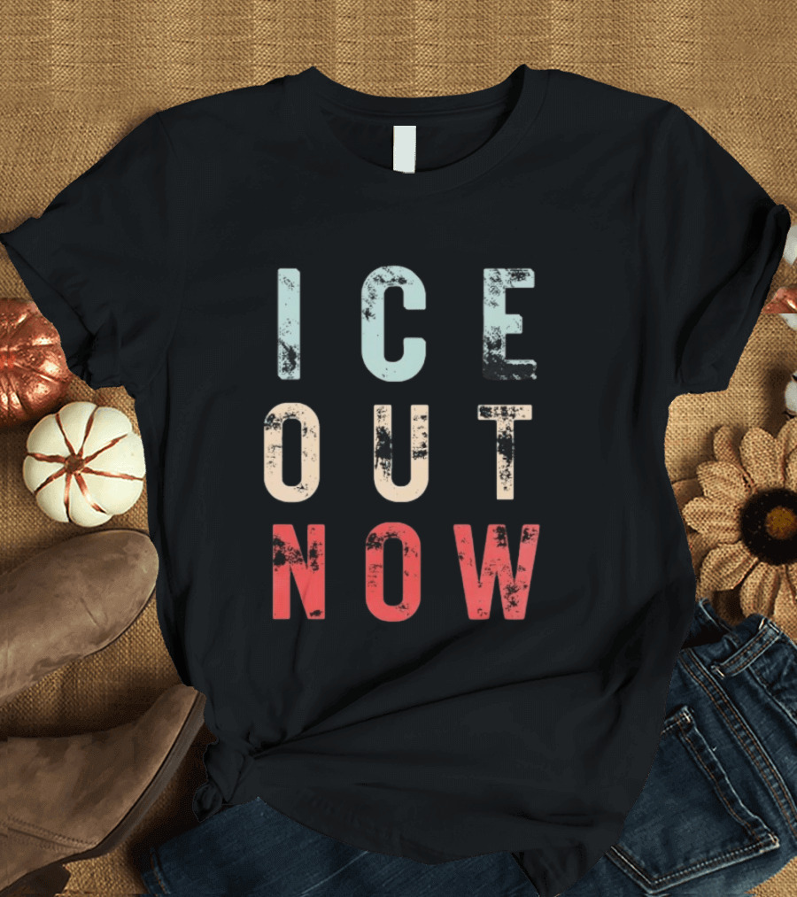 ICE Out Now Distressed T-Shirt