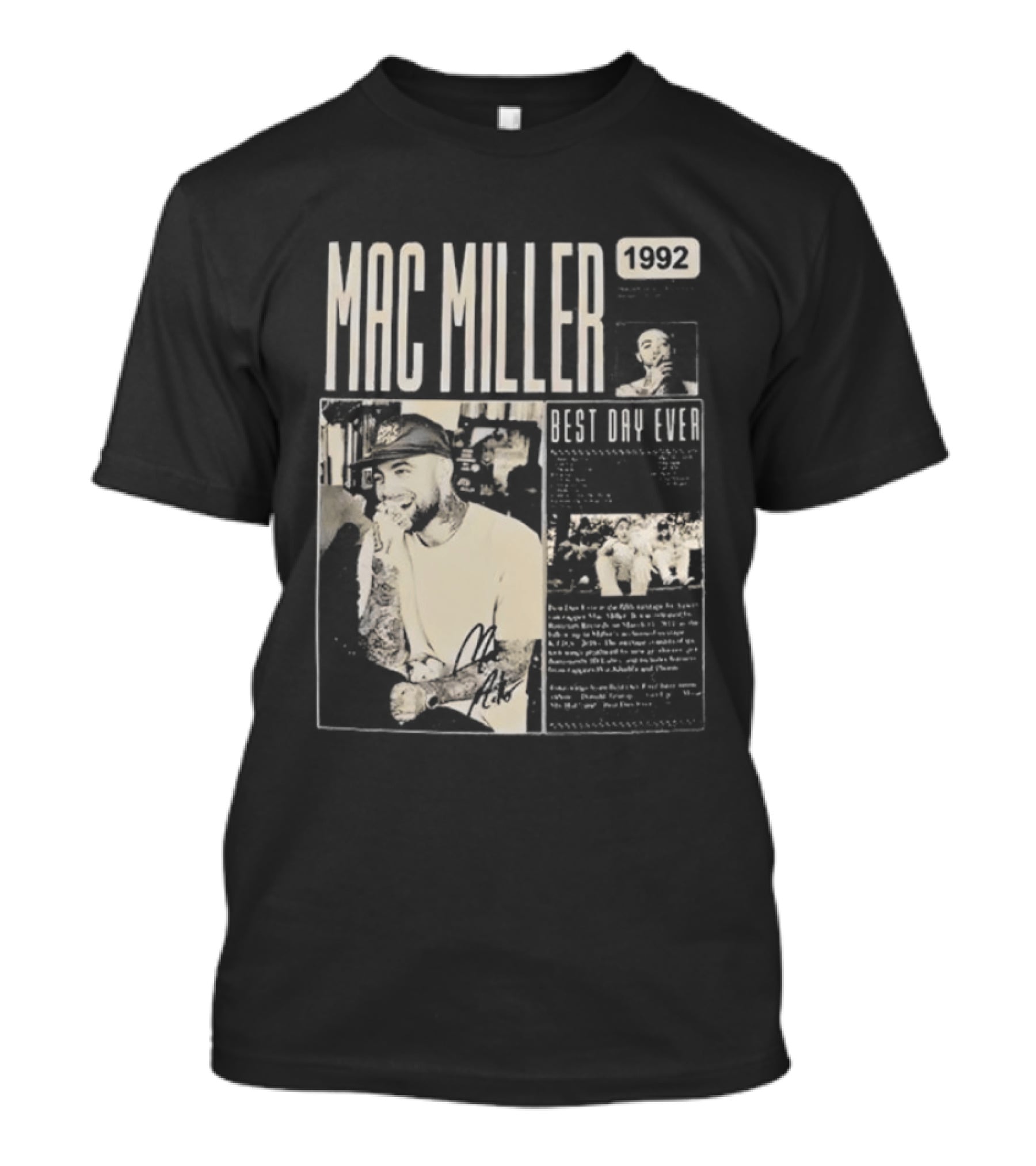 Mac Miller Best Day Ever 1992 Newspaper T-Shirt