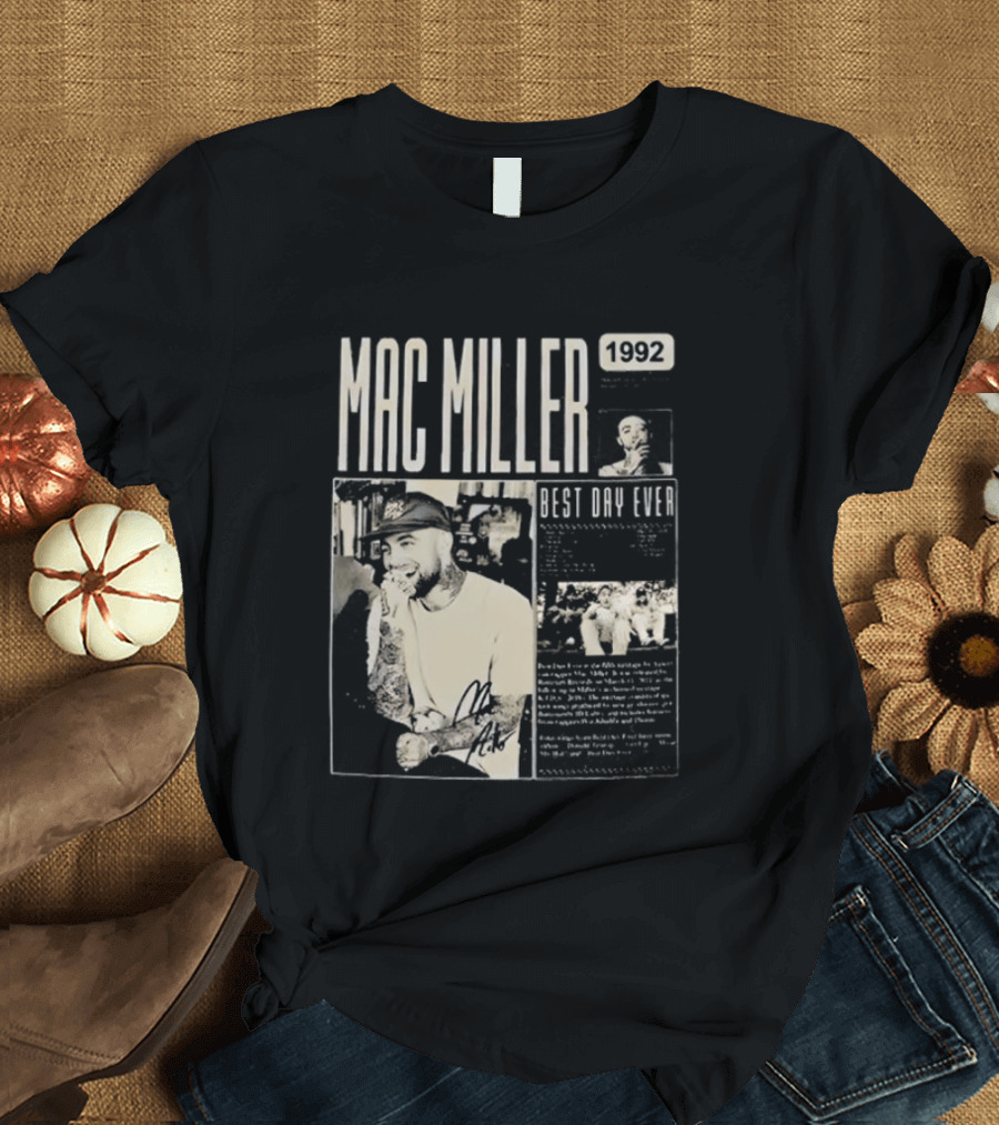 Mac Miller Best Day Ever 1992 Newspaper T-Shirt