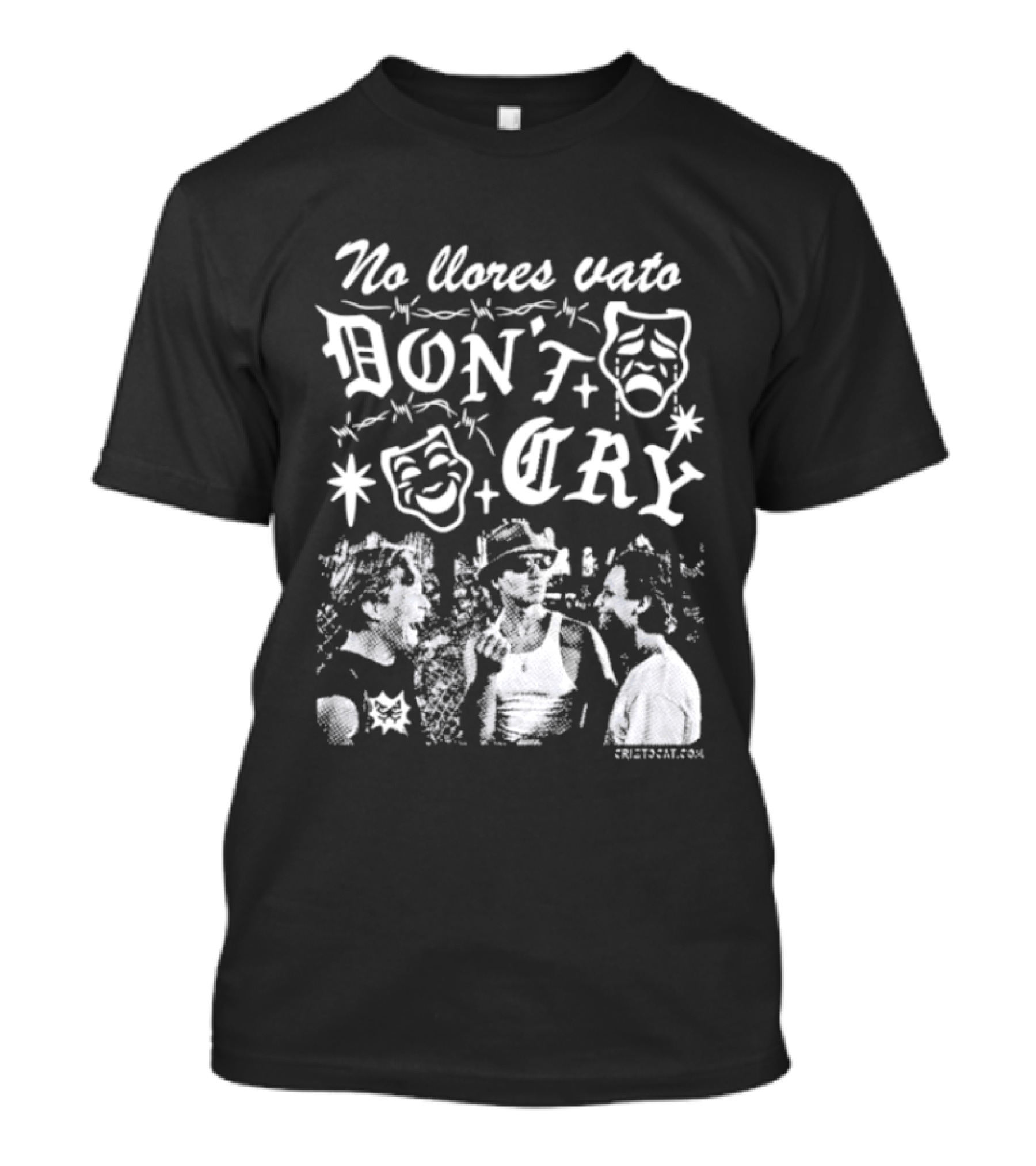 No Llores Vato Don't Cry Comedy Tragedy Masks T-Shirt