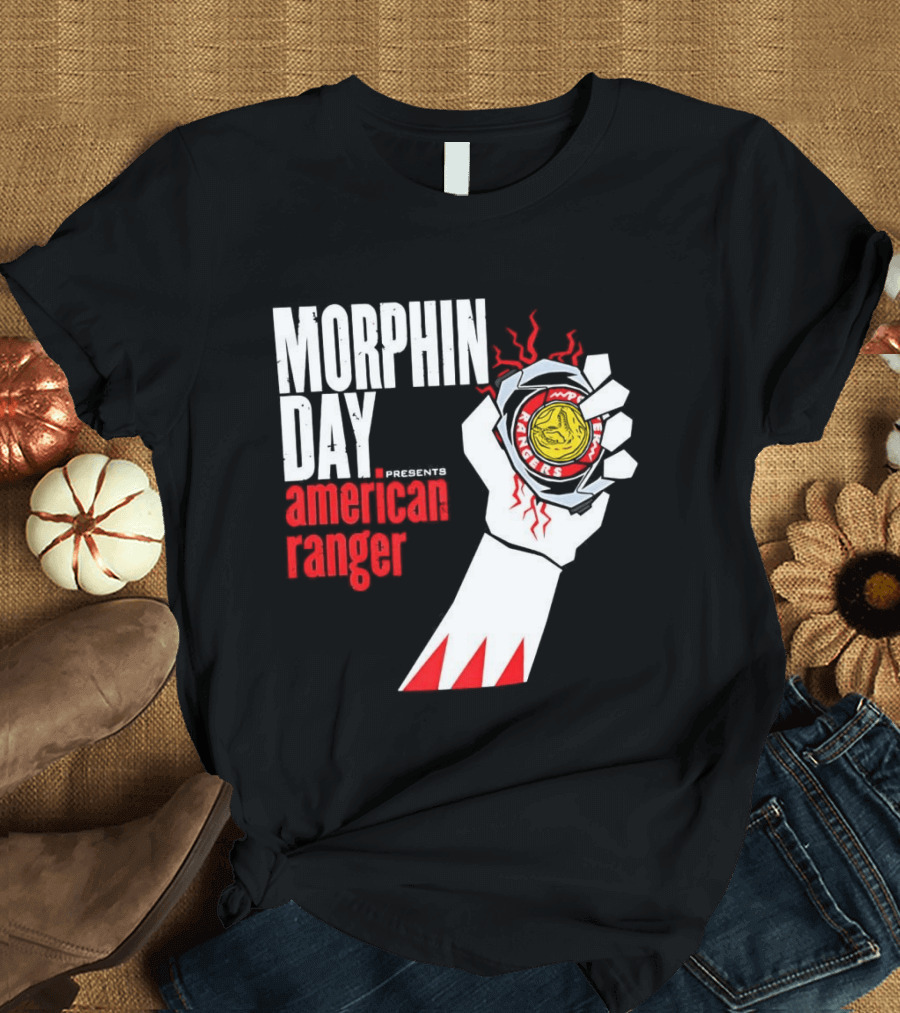 Power Rangers Morphin Day Presents American Ranger Power Coin Action T-Shirt