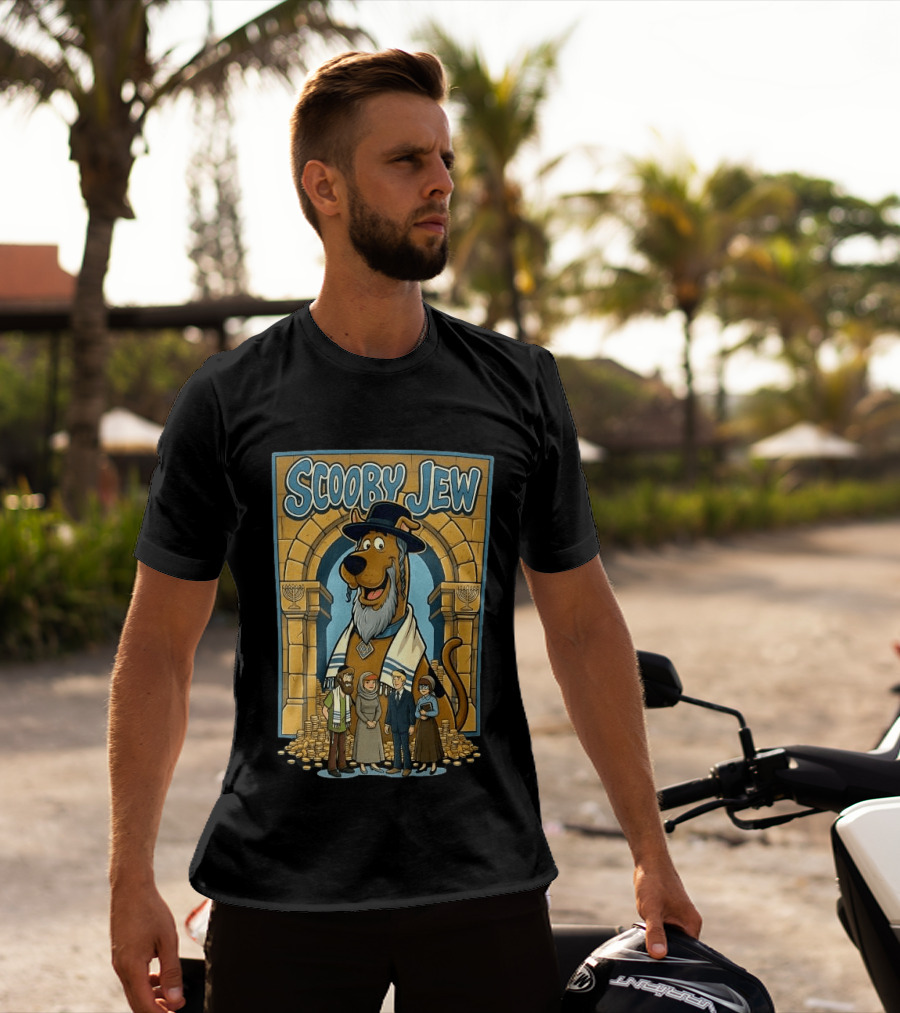 Scooby Jew Meme Cartoon Style With Rabbi Symbols And Characters T-Shirt