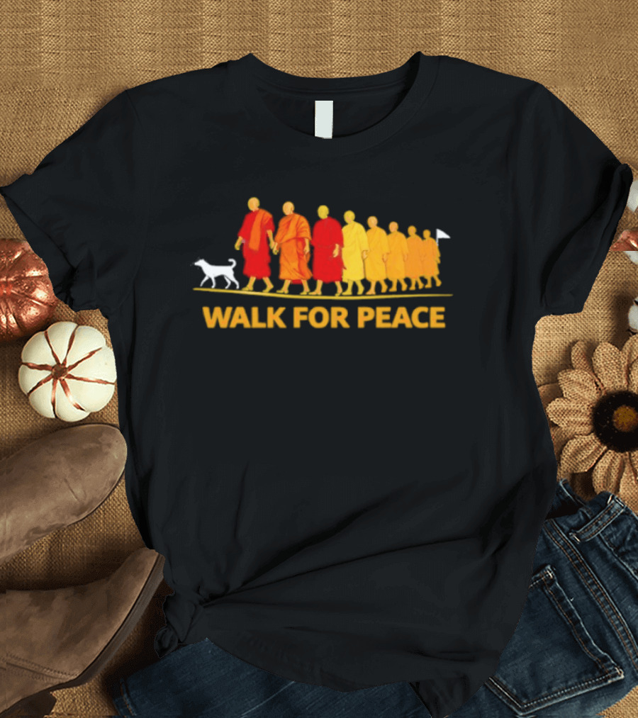 Walk For Peace Monk Procession With Dog T-Shirt