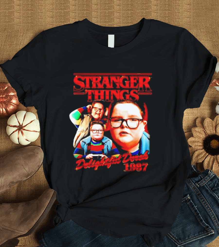 Stranger Things Delightful Derek 1987 Collage Montage T-Shirt