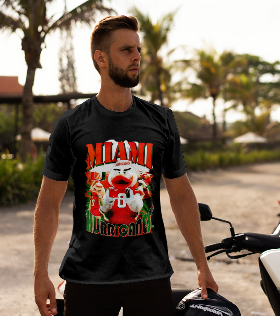 Miami Hurricanes Sebastian The Ibis Orange U Fan Gear T-Shirt
