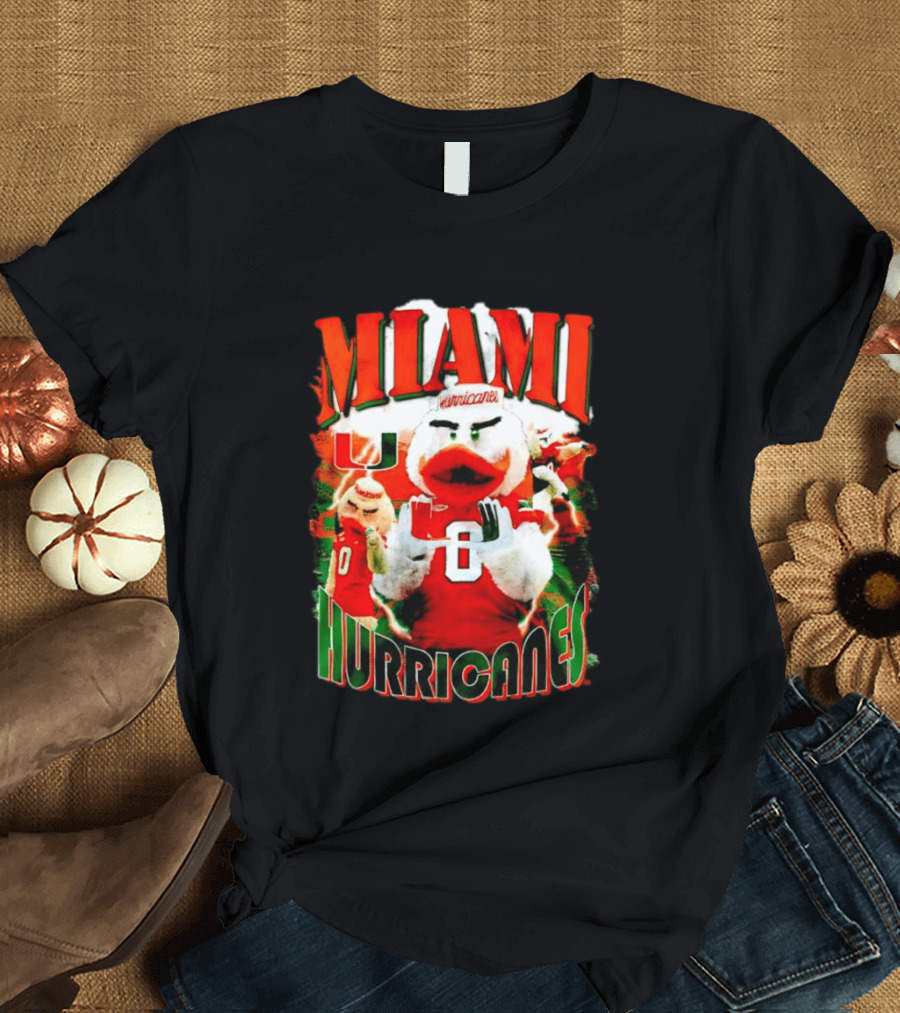 Miami Hurricanes Sebastian The Ibis Orange U Fan Gear T-Shirt