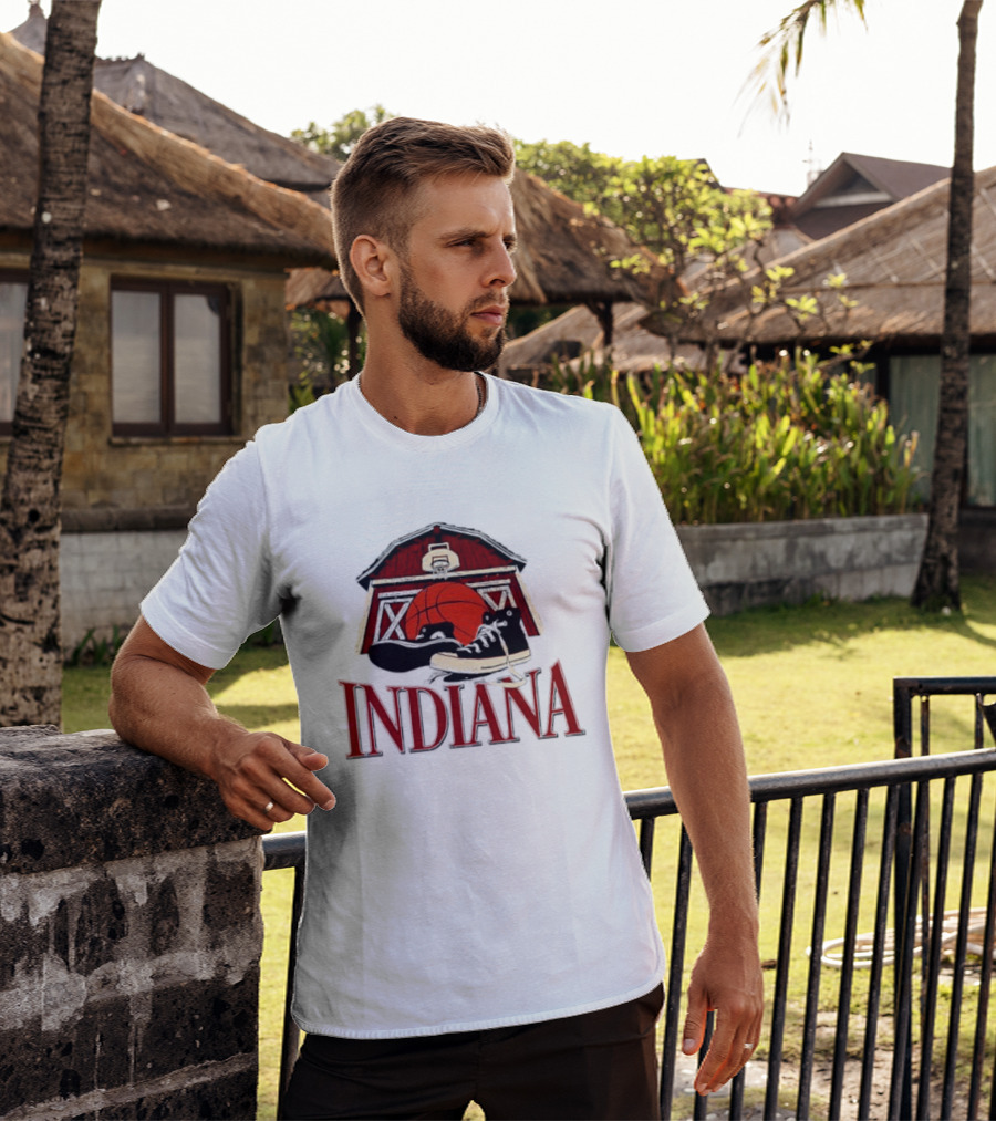Heartland Hoops Indiana Basketball Barn Sneakers T-Shirt