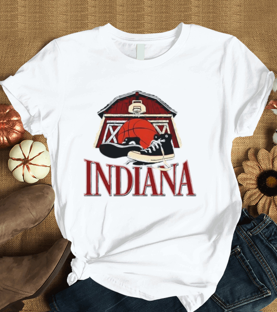 Heartland Hoops Indiana Basketball Barn Sneakers T-Shirt