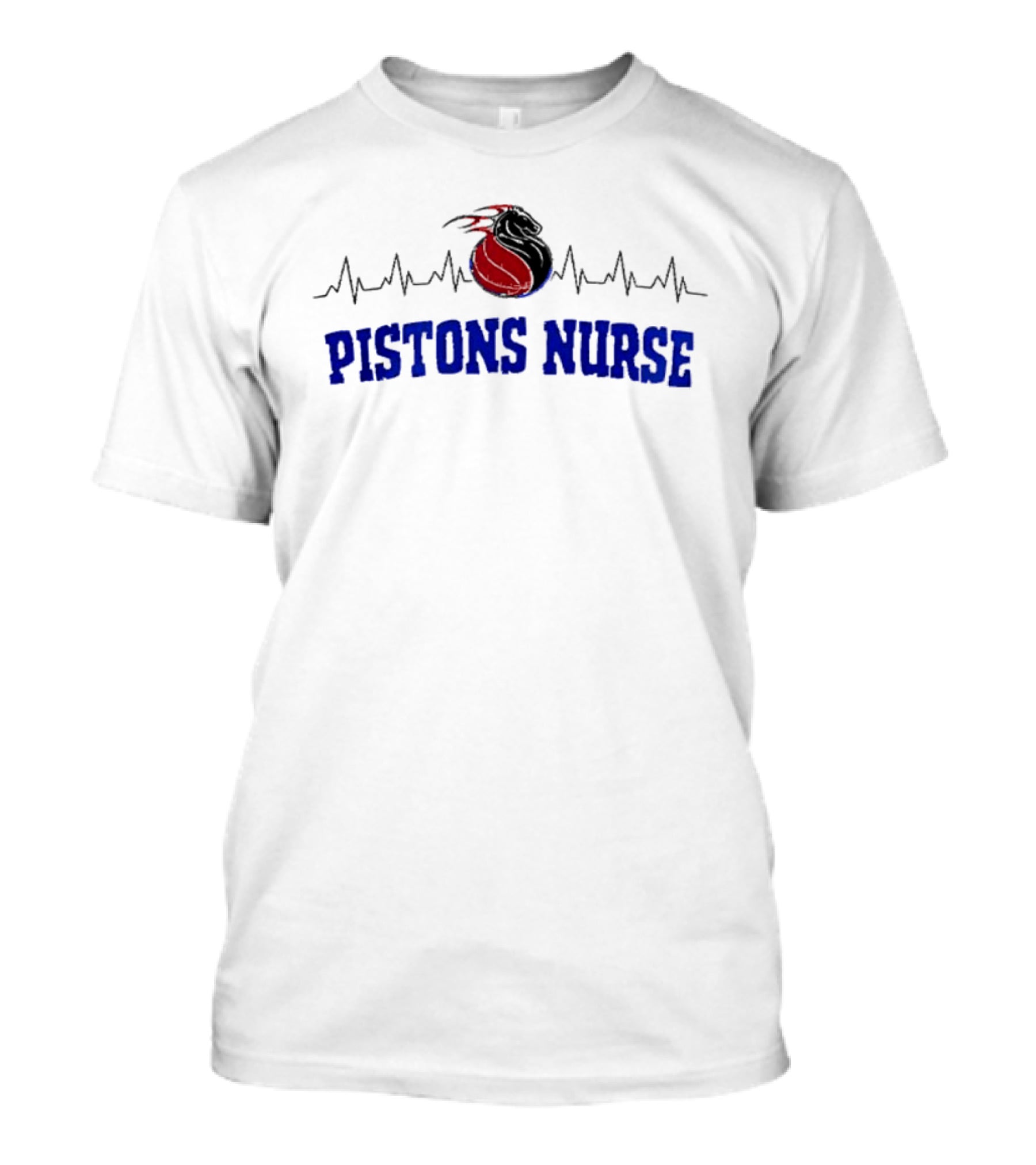Detroit Pistons Nurse Heartbeat T-Shirt