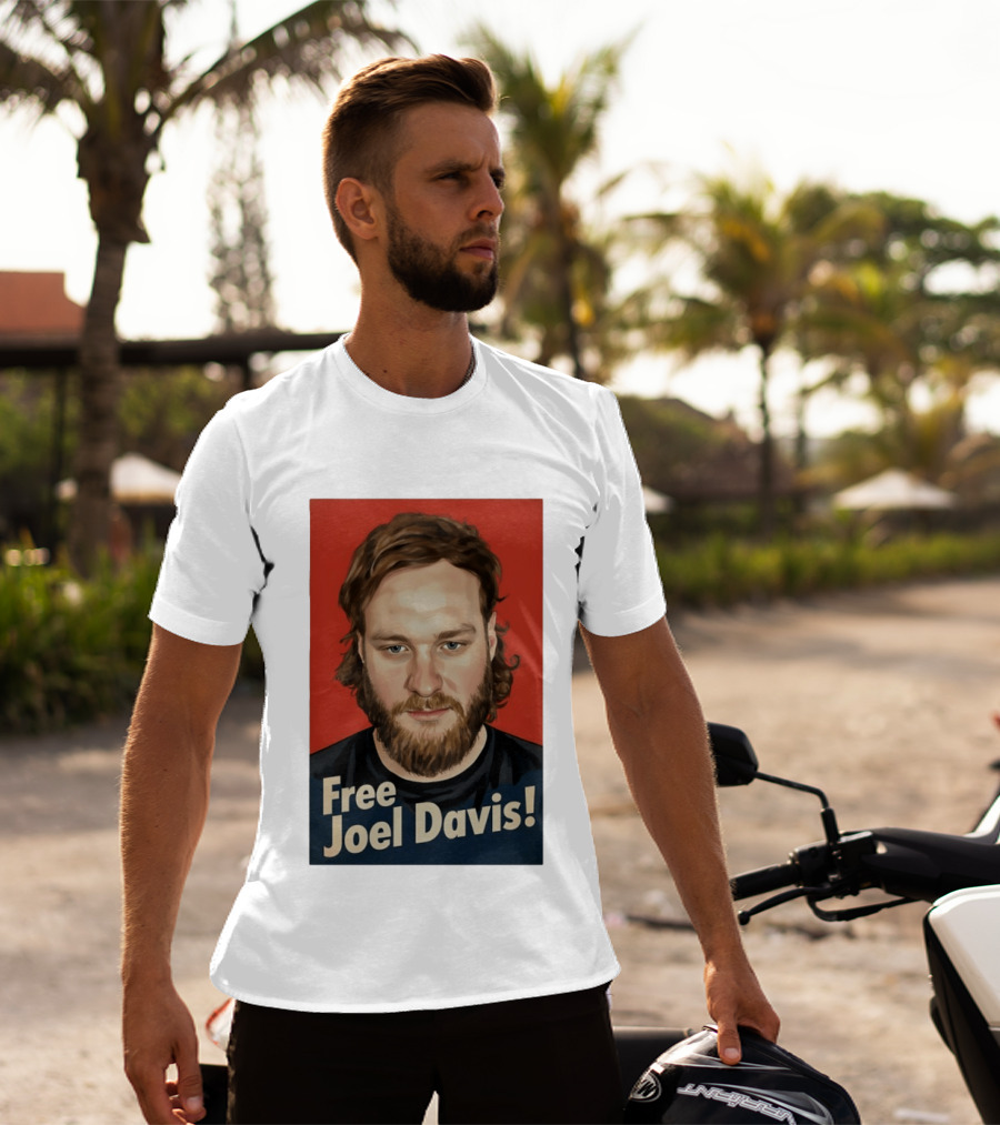Free Joel Davis Bold Portrait Red T-Shirt