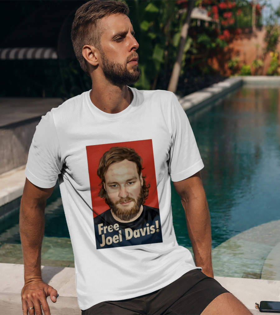 Free Joel Davis Bold Portrait Red T-Shirt