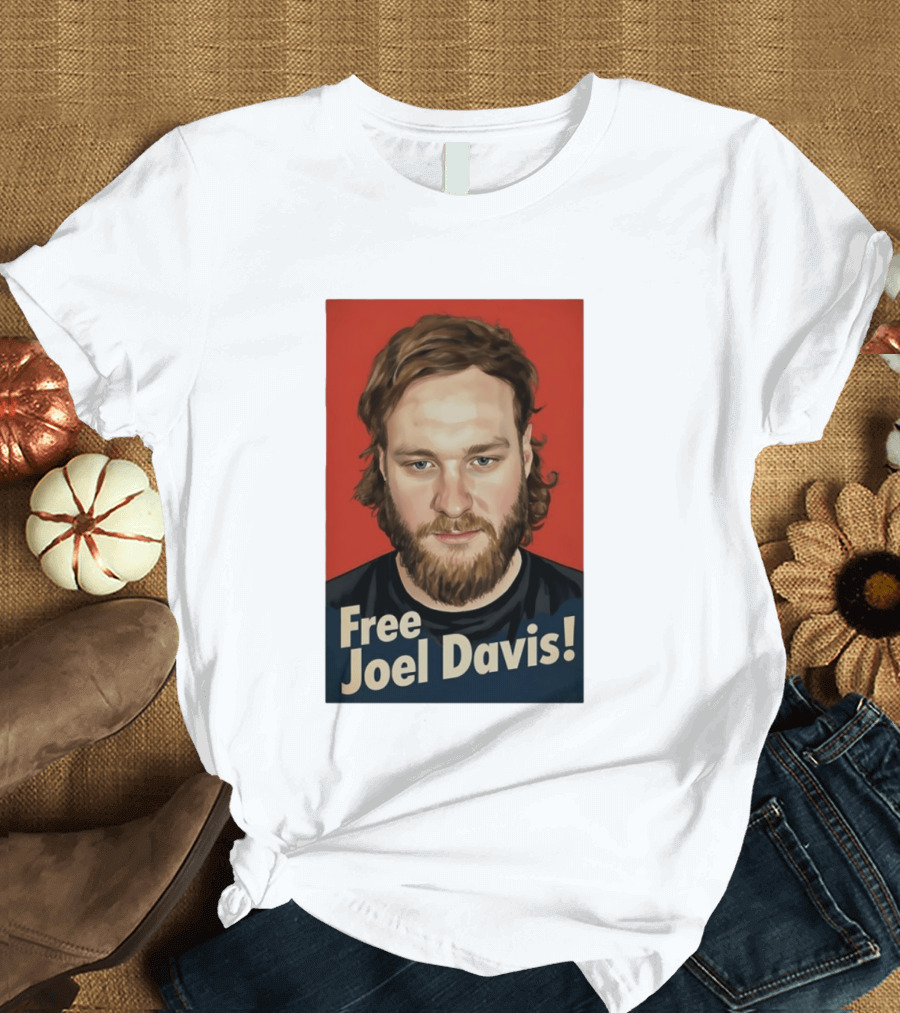 Free Joel Davis Bold Portrait Red T-Shirt