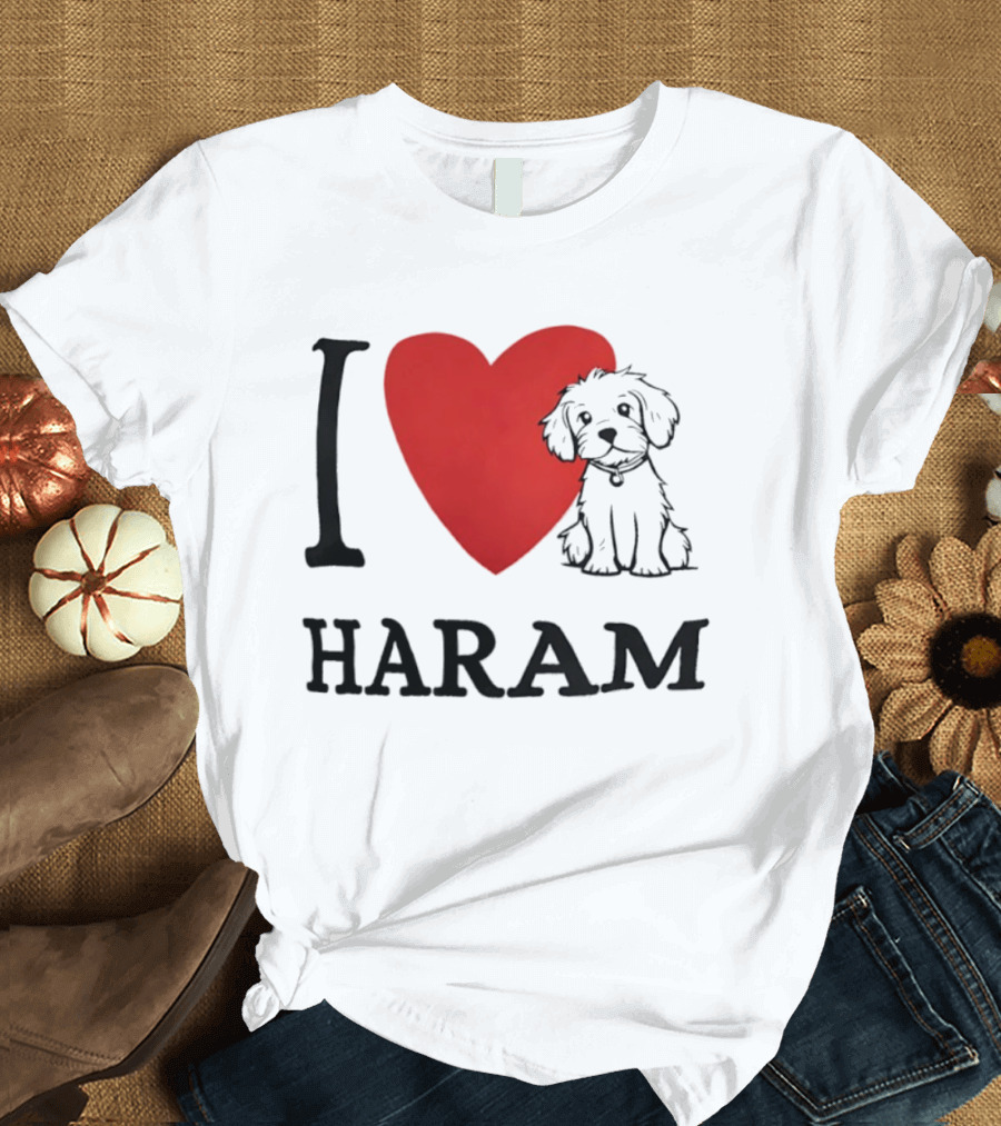 I Love Haram Cute Dog Heart T-Shirt