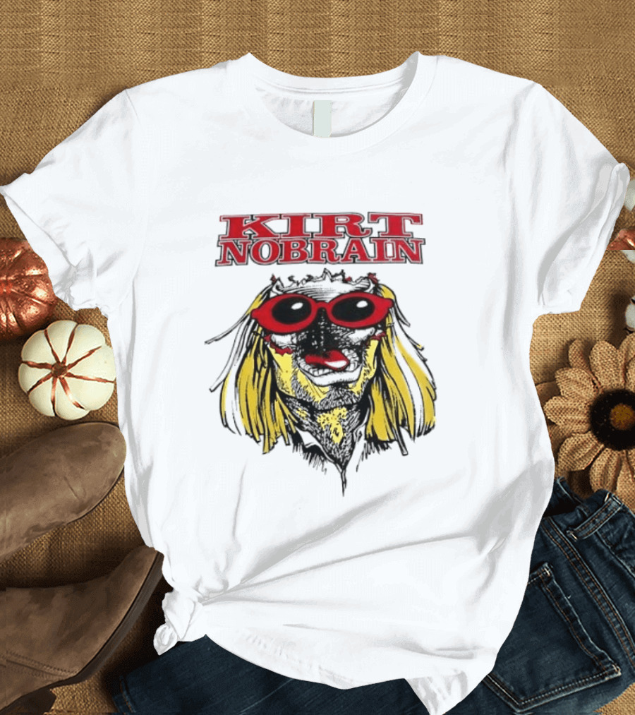 Kurt Nobrain Sunglasses Blonde Hair Red T-Shirt