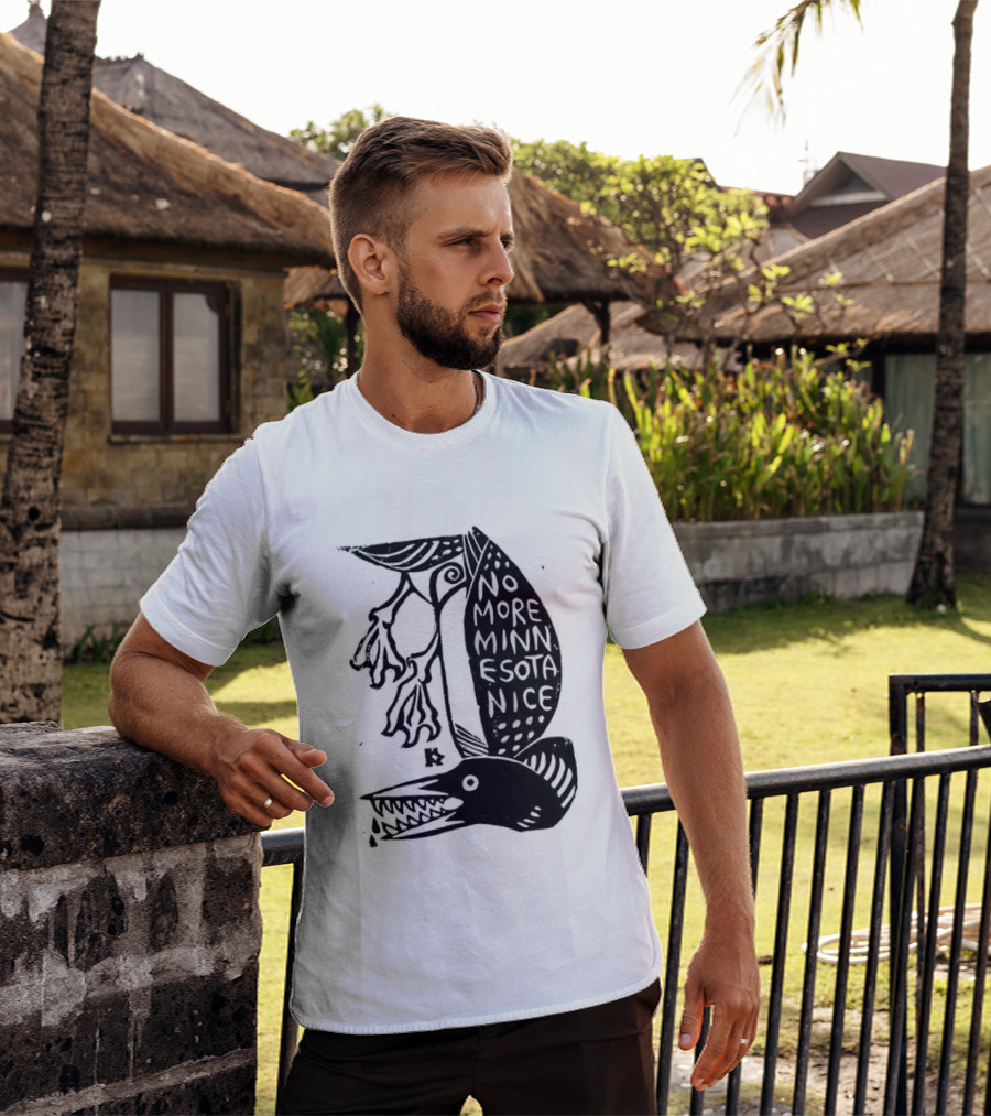 No More Minnesota Nice Owl Kicking Letter M T-Shirt