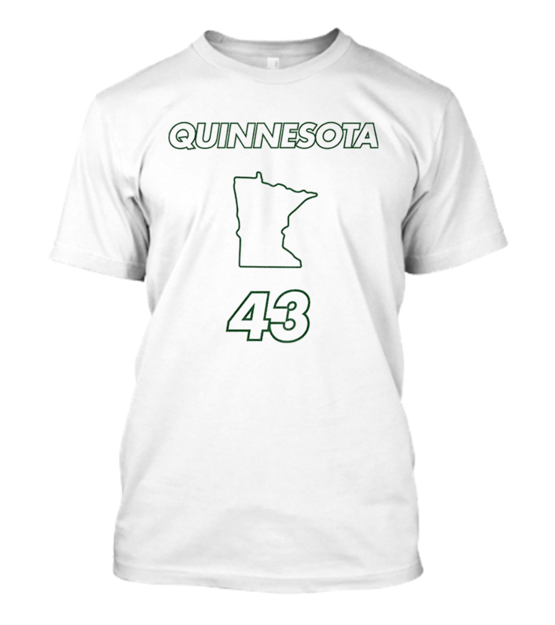 Quinnesota 43 Minnesota Map State Of Hockey T-Shirt