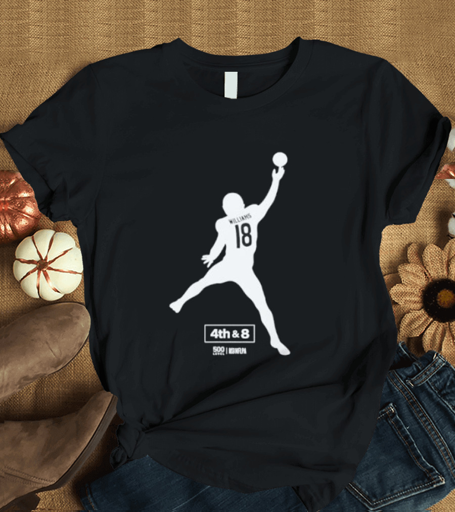 Caleb Williams 18 Chicago 4th & 8 Football T-Shirt