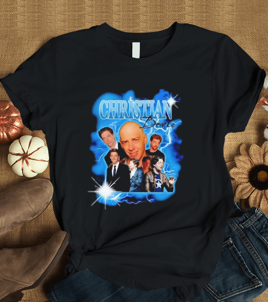 Christian Borle Lightning Bald Images Blue T-Shirt