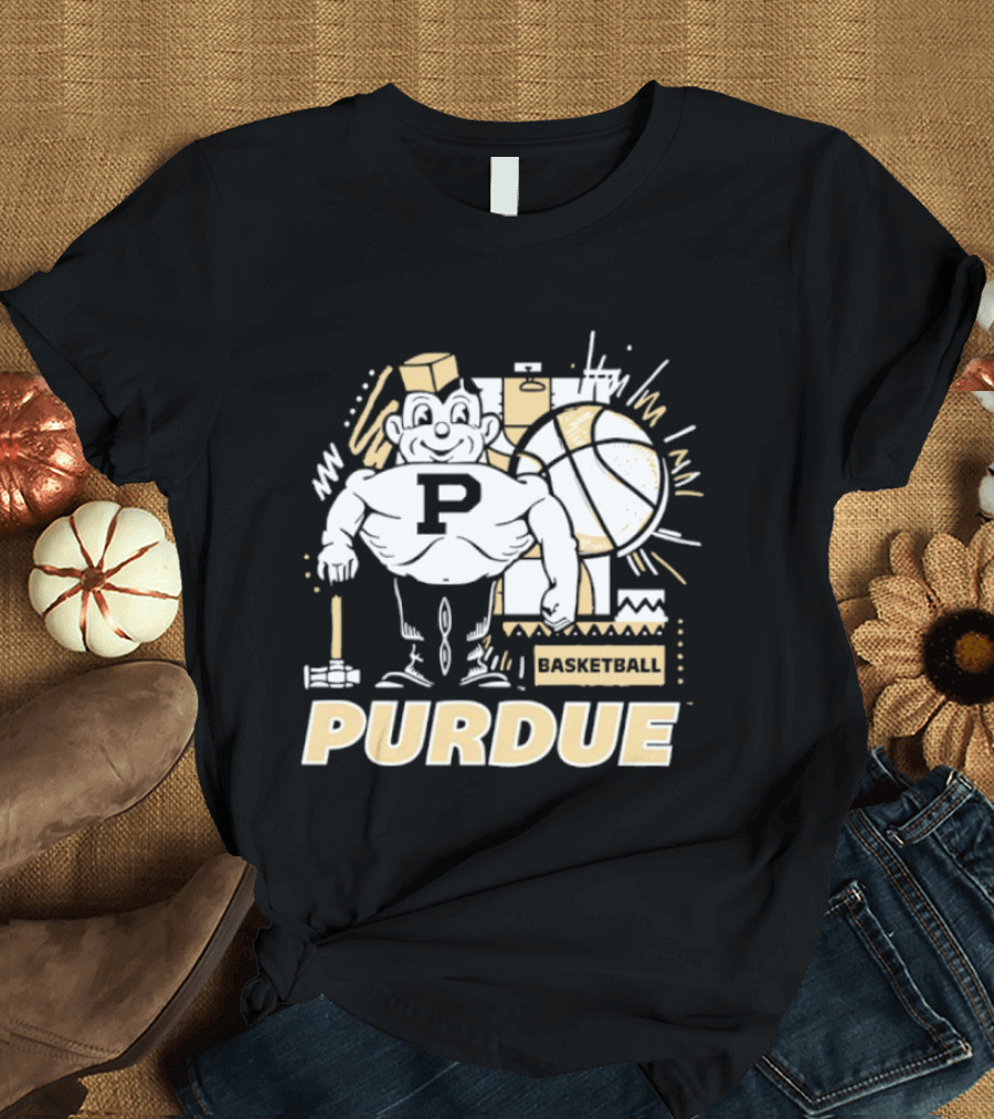 Purdue Basketball Mascot With Basketball T-Shirt
