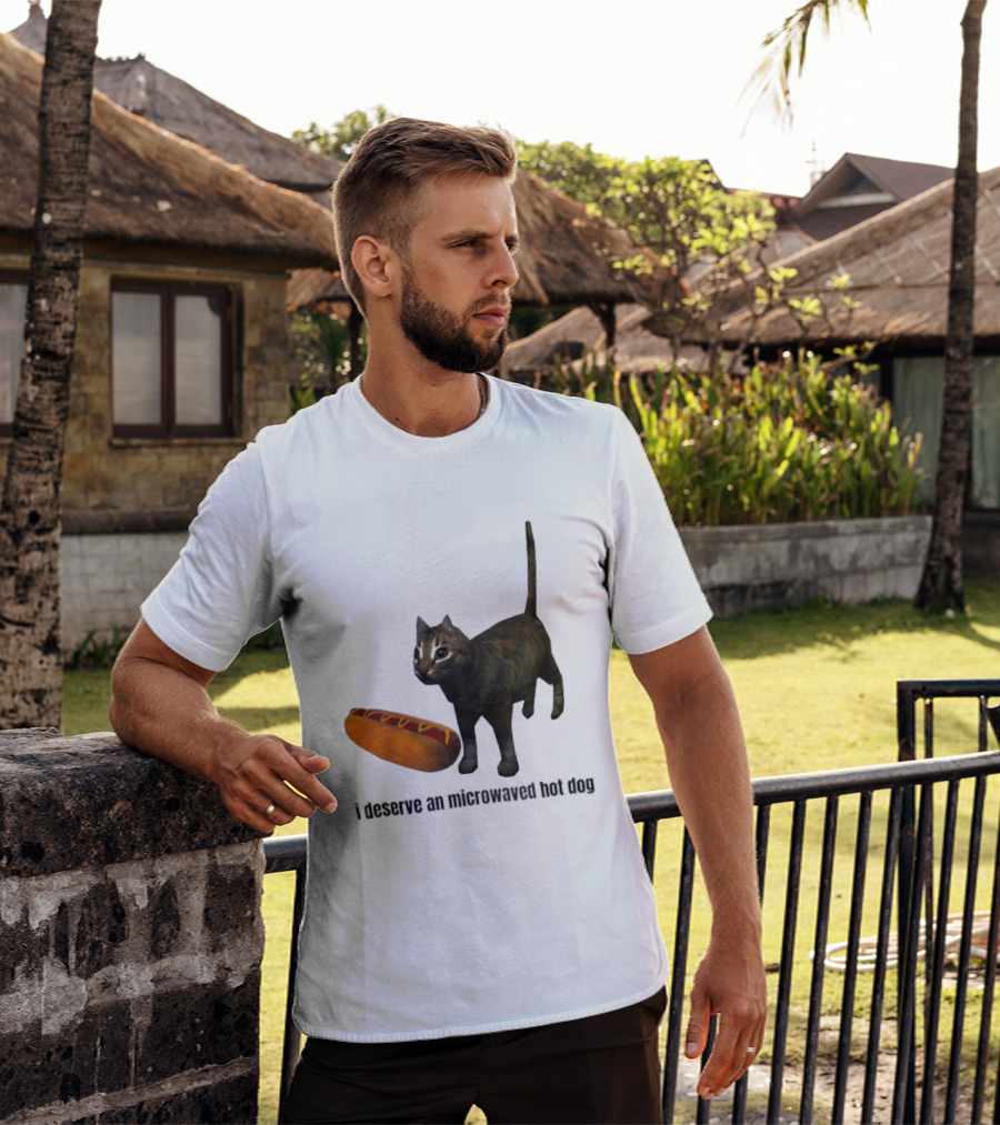 I Deserve An Microwaved Hot Dog Cat And Sausage Combo T-Shirt