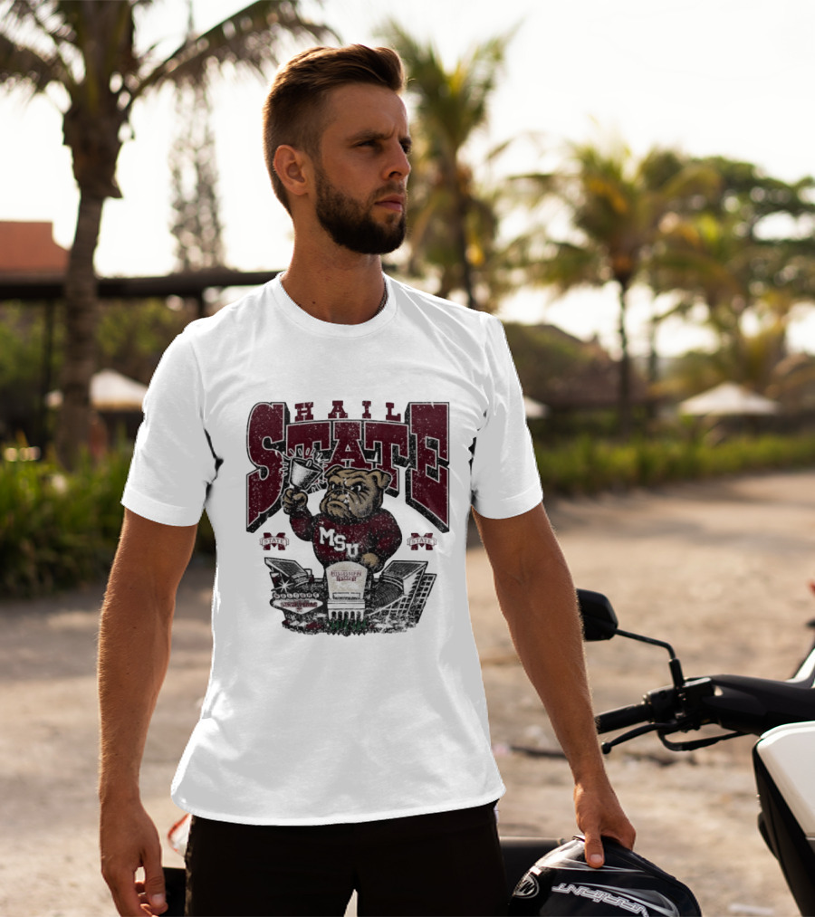 Hail State MSU Mississippi State Bulldogs Stadium Cowbell T-Shirt