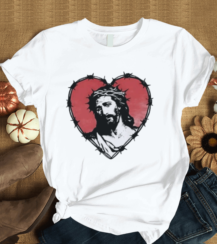 Jesus Crown Of Thorns Heart T-Shirt