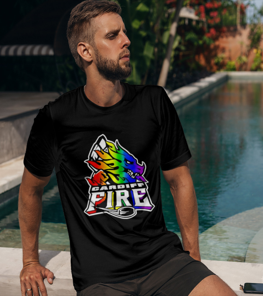 Cardiff Fire Pride Rainbow Hockey T-Shirt