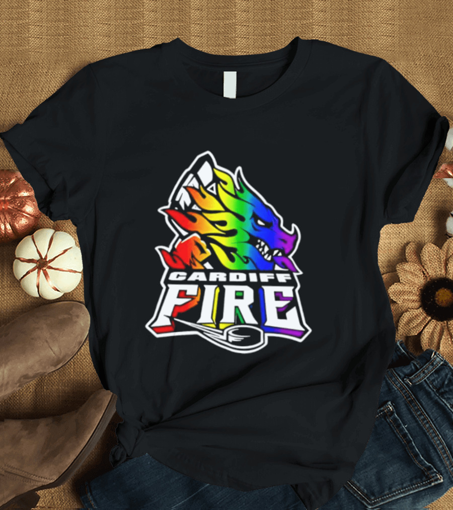 Cardiff Fire Pride Rainbow Hockey T-Shirt