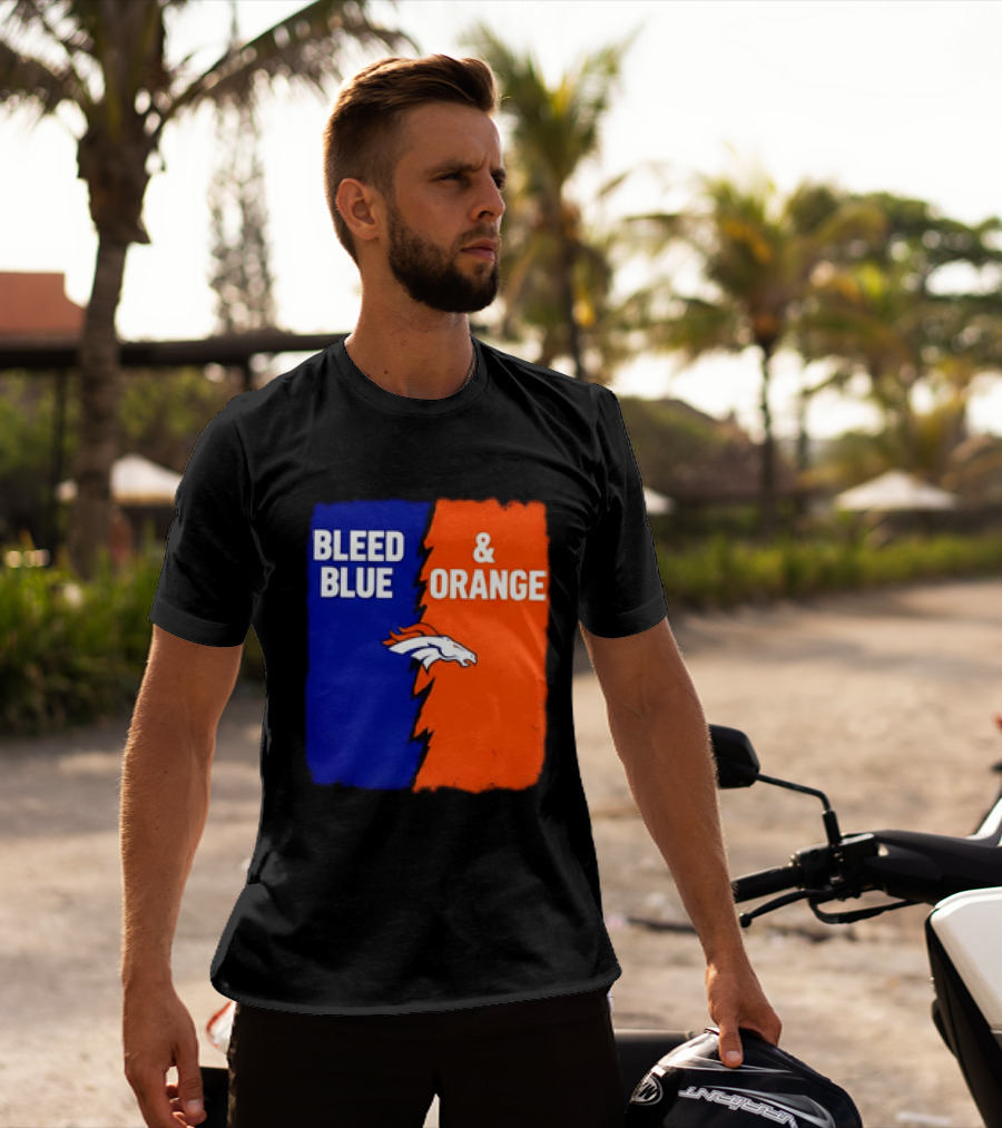 Bleed Blue And Orange Denver Broncos T-Shirt
