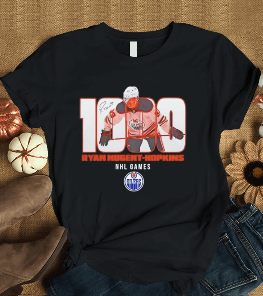 Ryan Nugent Hopkins 1000 NHL Games Edmonton Oilers T-Shirt
