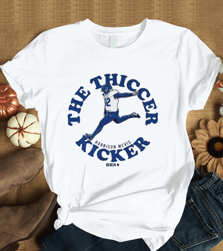 Harrison Mevis The Thiccer Kicker Football Player 92 T-Shirt