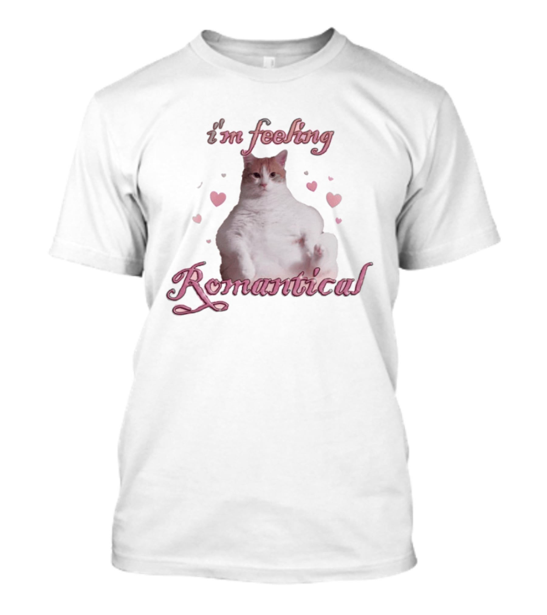 I'm Feeling Romantical Cat With Hearts T-Shirt