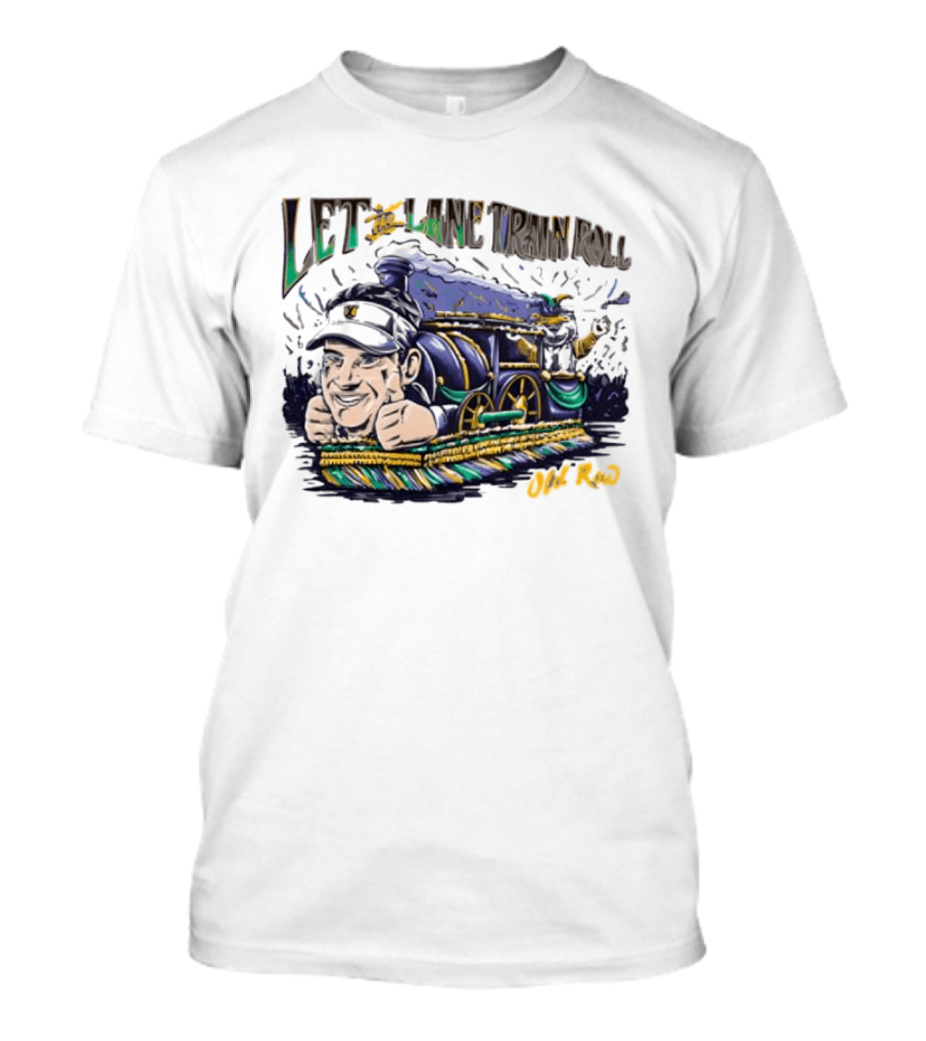 Let The Lane Train Roll Old Row Train Caricature Engineer T-Shirt