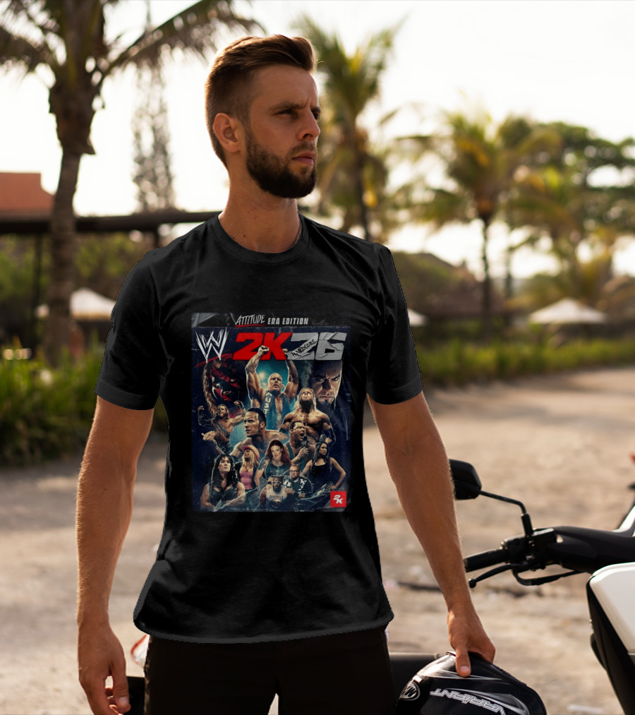 WWE 2K26 Attitude Era Edition Featuring Iconic Legends T-Shirt