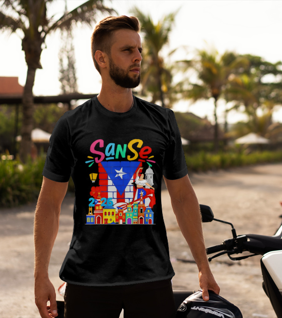 Sanse Festival 2026 Puerto Rican Culture Celebration San Sebastian Balcones De Cora T-Shirt