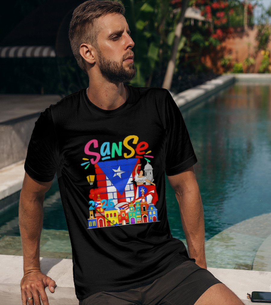 Sanse Festival 2026 Puerto Rican Culture Celebration San Sebastian Balcones De Cora T-Shirt