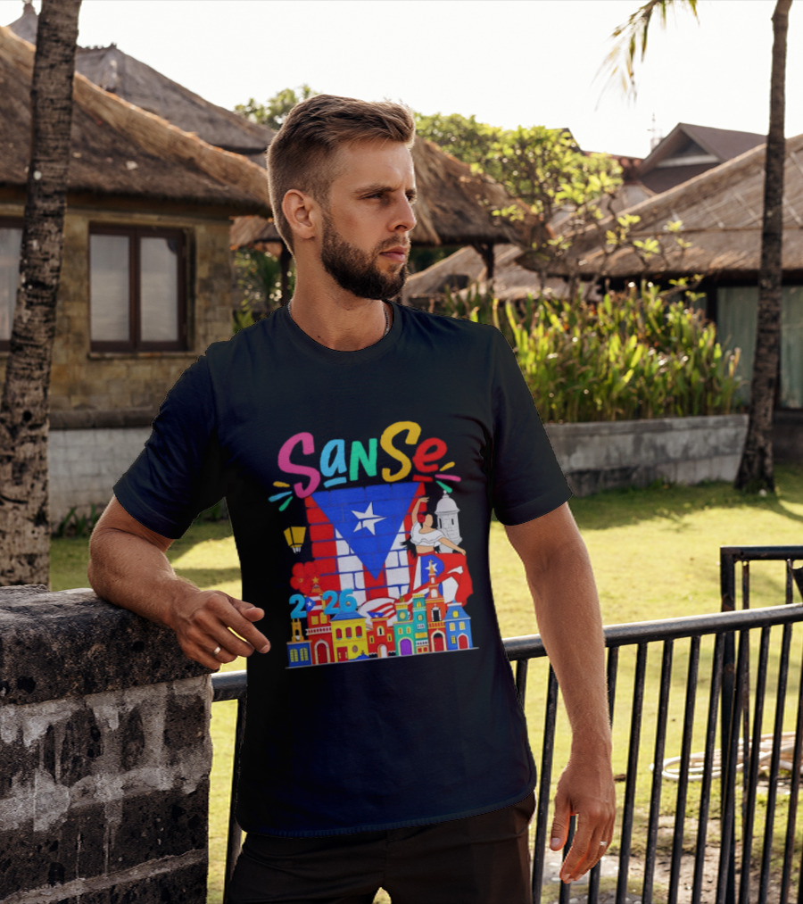 Sanse Festival 2026 Puerto Rican Culture Celebration San Sebastian Balcones De Cora T-Shirt