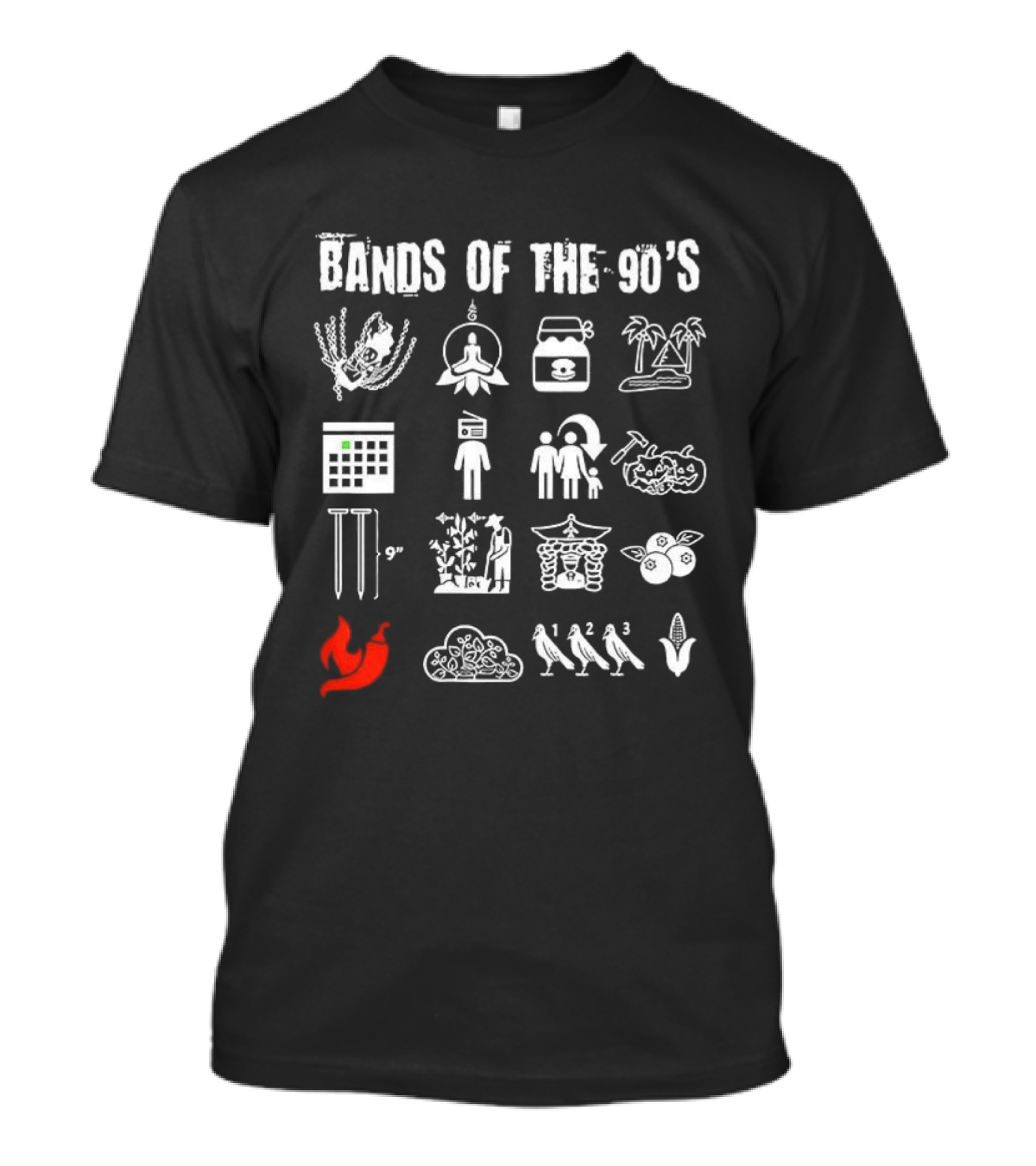 Bands Of The 90's Symbolic Icons Tribute Collection 2026 T-Shirt