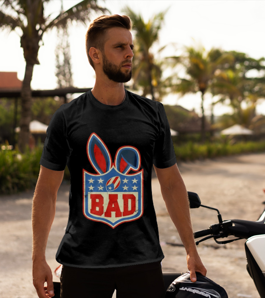 BAD Bunny Football Old School NFL Shield T-Shirt