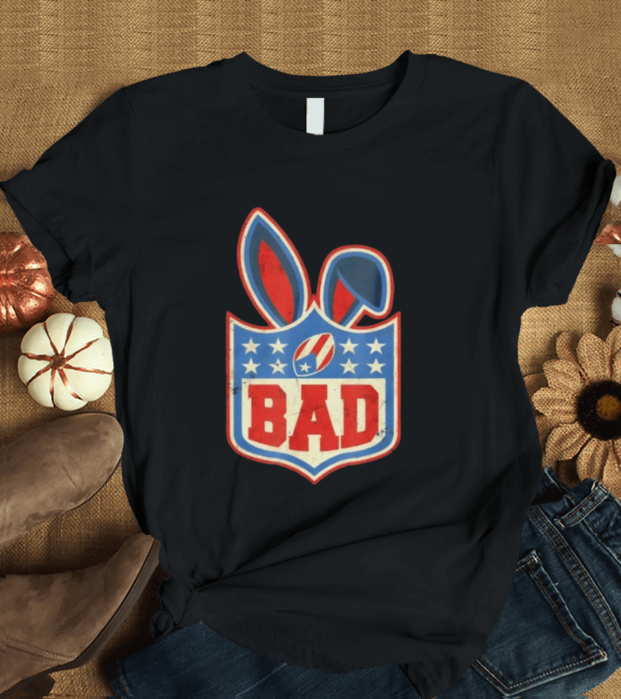 BAD Bunny Football Old School NFL Shield T-Shirt