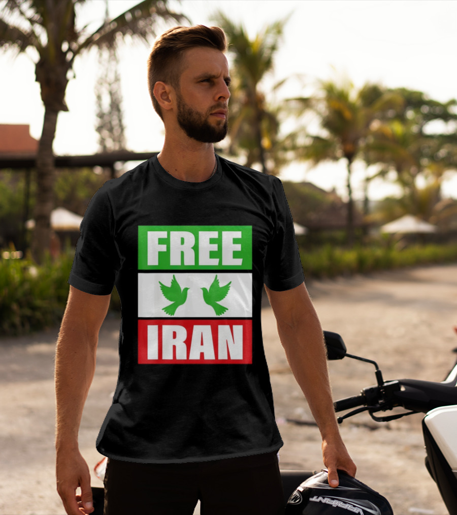 Free Iran Green White Red Peace Doves Freedom T-Shirt