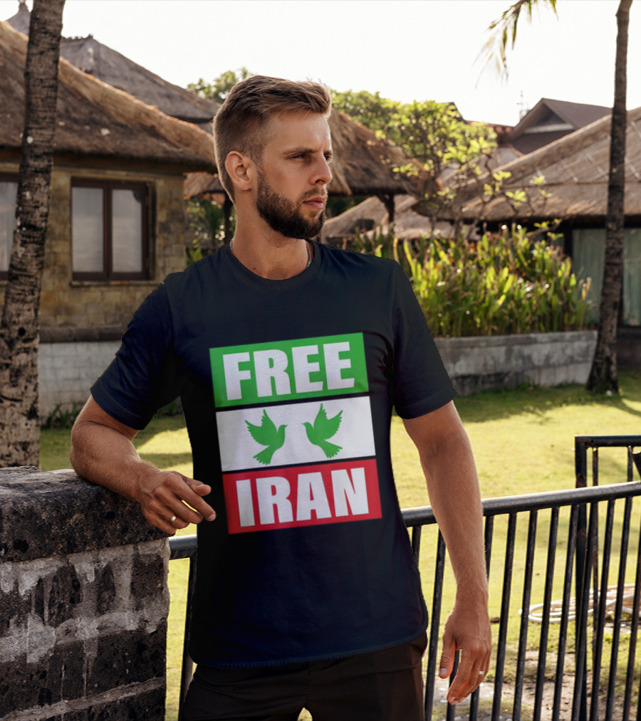 Free Iran Green White Red Peace Doves Freedom T-Shirt