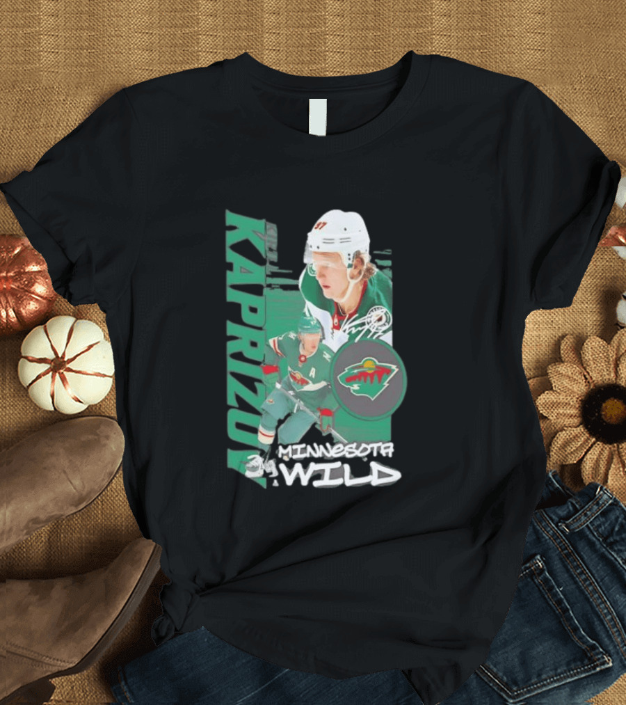 Minnesota Wild Kaprizov 97 Playmaker Hockey Star T-Shirt